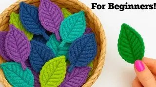 Wow!. 😲 Crocheted leaves lined up in rows turned out great / look what I made from knitted leaves ?