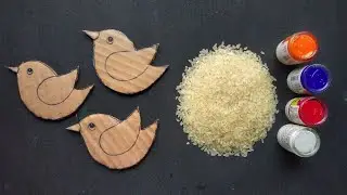 Unique Bird Wall Hanging Craft Using Rice | Home Decoration Ideas
