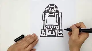 How to draw R2D2 step by step easy / Star Wars characters drawings / Drawing ideas
