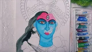 Kali maa Drawing Water colour drawing 🎨🖌️ #art #youtubevideo #drawing 