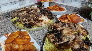 الفراخ المشويه مع صنيه بطاطس طعم حكايه ♥️