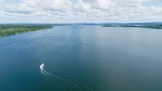 Onondaga Lake in Syracuse New York,  beautiful drone capture in the summer @syracusecom 