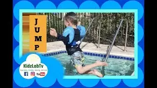Autistic boy jumping in the hot tub