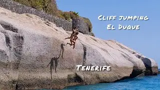 🌍 Cliff jumping. Beach del Duque. Costa Adeje. Spain. 4K