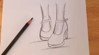 How To Draw High-Heels Shoes Easy Simple Step By Step