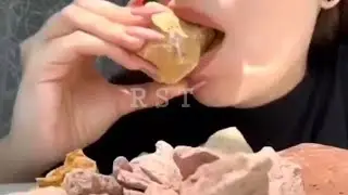 Dry clay//Apricot//Asmr// edit video ✨ Crunch by @Poli_Chalk #editvideo #mukbang #crunchy#asmr 