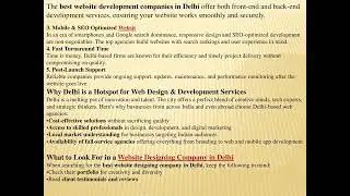Best Website Designing & Development Company in Delhi