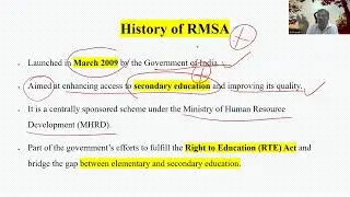 TRB / Education Methodology / Unit-1/ Rashtriya Madhyamik Shiksha Abhiyan (RMSA)