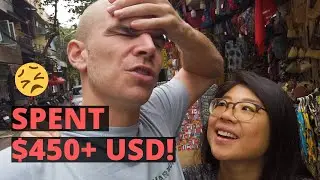 Foreigners try to bargain! - SHOPPING SPREE in Hanoi! - Vietnam travel vlog