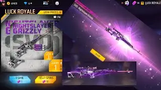 😜😜TRICK FOR NIGHTSLAYER GRIZZLY SVD WEAPON ROYAL || IN 1 SPIN ONLY 🥵🥵 || FREE FIRE MAX 💥💥