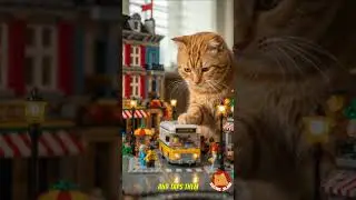 Funny Orange Cat Playing with LEGO 🧩🐾 | Cute Cat Shorts #funnycat #cat #catshorts #lego #legocity