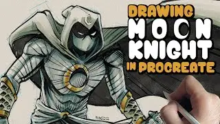 ✏️ Drawing Moon Knight 🌙  | Filling a Digital Sketchbook Spread in Procreate