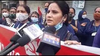 Asha Worker Union holds protest at Jammu.
