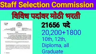 Staff selection commission vacancy 2019 ! Apply online.