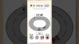The red car 🏎🚓 must win! 🌟 #braintestlevel262 #braintest #carracing #race