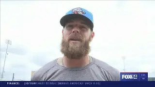 Trey Cabbage reacts to record breaking hit ahead of Trash Pandas home opener
