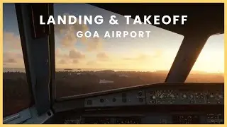 Goa airport landing and takeoff with stunning views of the city and beach at night MFS 2020