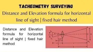 Distance and Elevation formula for horizontal line of sight | fixed hair method | Tacheometry Survey