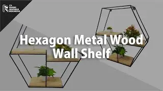 Amazing Honeycomb Wall Decoration : Hexagon Metal Wood Wall Shelf