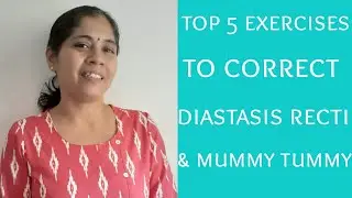 Top 5 exercises to reduce tummy/diastasis recti exercises in tamil/correct mummy tummy in tamil