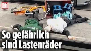 Lastenrad im Crash-Test: Alltags-Test mit Fu&szlig;g&auml;nger