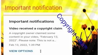 How to Important notifications  Video received a copyright claim🔥