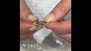 1.81 Cushion Cut Diamond Bezel Set Engagement Ring
