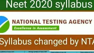 NEET 2020 core syllabus release by NTA |syllabus change by NTA|