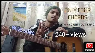 #8-(Blue song) | Yung kai | Only four chords | semi acoustic guitar | cover video | Capo | New Video