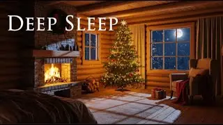 Deep Sleep Music 🔥 Cozy Fireplace Night in a Wooden Cabin | Fall Asleep Fast