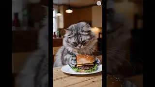 Cat Goes Wild for Burger Time!
