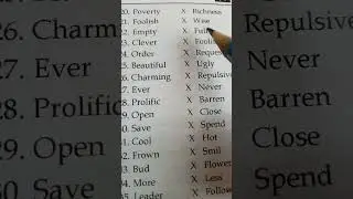 English Antonyms for Ap high court exams and all competitive exams 👍