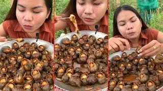 Wow! so yummy Snail fried | mukbang snails food delicious | eating food