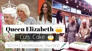Queen Elizabeth || Used A Ceremonial Sword To Cut A Cake || Mark The Big Lunch || VIRAL MEDIA