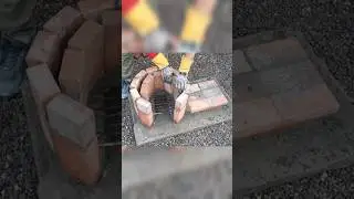 woodstove for outdoorcooking , Brick oven with firewood storage #shorts #short #outdoorcooking