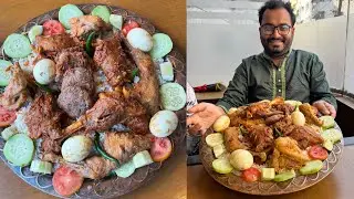 Eating Lunch(Pulao Rice & Mutton Leg, Chicken Roast) With Friends at Jomidari Bhoj