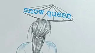 snow queen easy drawing step by step for beginners | easy girl drawing