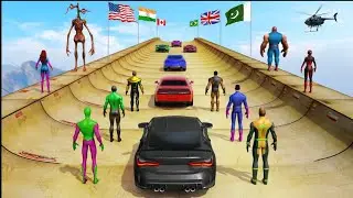 ||Spiderman Car Racing Game 🚗|| Spiderman manga ramp car game.#viralvideo .#spiderman.#hulk .#dedpul