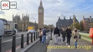 Autumn London Walk | London Eye Southbank Westminster Bridge England