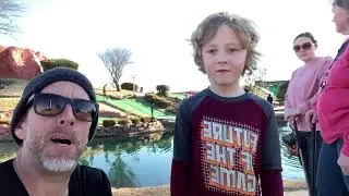 Miniature golf with the Adams Family & family