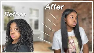 straightening natural hair from Curly to straight *3b/3c type hair* 2021 update