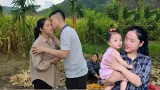 single mother is happy with her daughter and the police officer, poor girl chooses to leave