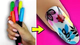 Easy DIY Nail Art For Beginners | With the help of markers | Fun & Easy Nail Design Compilation