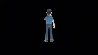 3D Cartoon Police Turntable | Tired Officer with Document