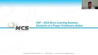 Micro-Learning Session Series: Part 1 - Elements of a Proper Preliminary Notice