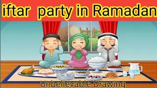Dawat e iftar party Ramadan  | Amazing drawing step by step|learningpeak