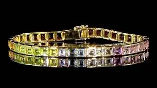 18K YELLOW GOLD 8.36CT MULTICOLOUR GEM SET BRACELET. Ref. 330 59681
