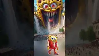 Scary Version of Giant SpongeBob Squad #spongebobcharacter #shorts #horror #creepy #anime