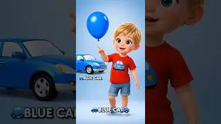 Learn Blue Color Objects for Kids 🎈🚙🐦| Blue Balloon Car Bird #baby #education #kidseducation #shorts