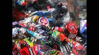 MotoGP Start Line Masterpiece: Stretched Canvas Fine Art Print Poster